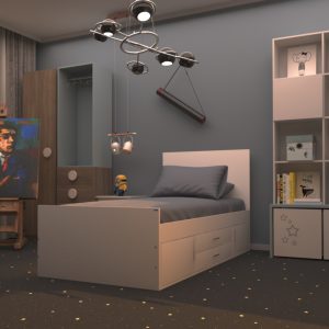 تخت خواب یکنفره اعیان مدل FH360 سایز 90x200 سانتی متر