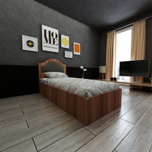 تخت خواب یکنفره اعیان مدل FH370 سایز 90x200 سانتی متر