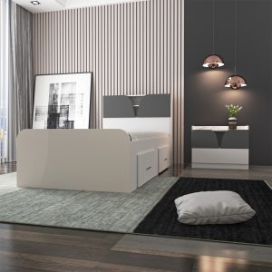 سرویس خواب یکنفره اعیان مدل FH507 سایز 90x200 سانتی متر مجموعه دو عددی