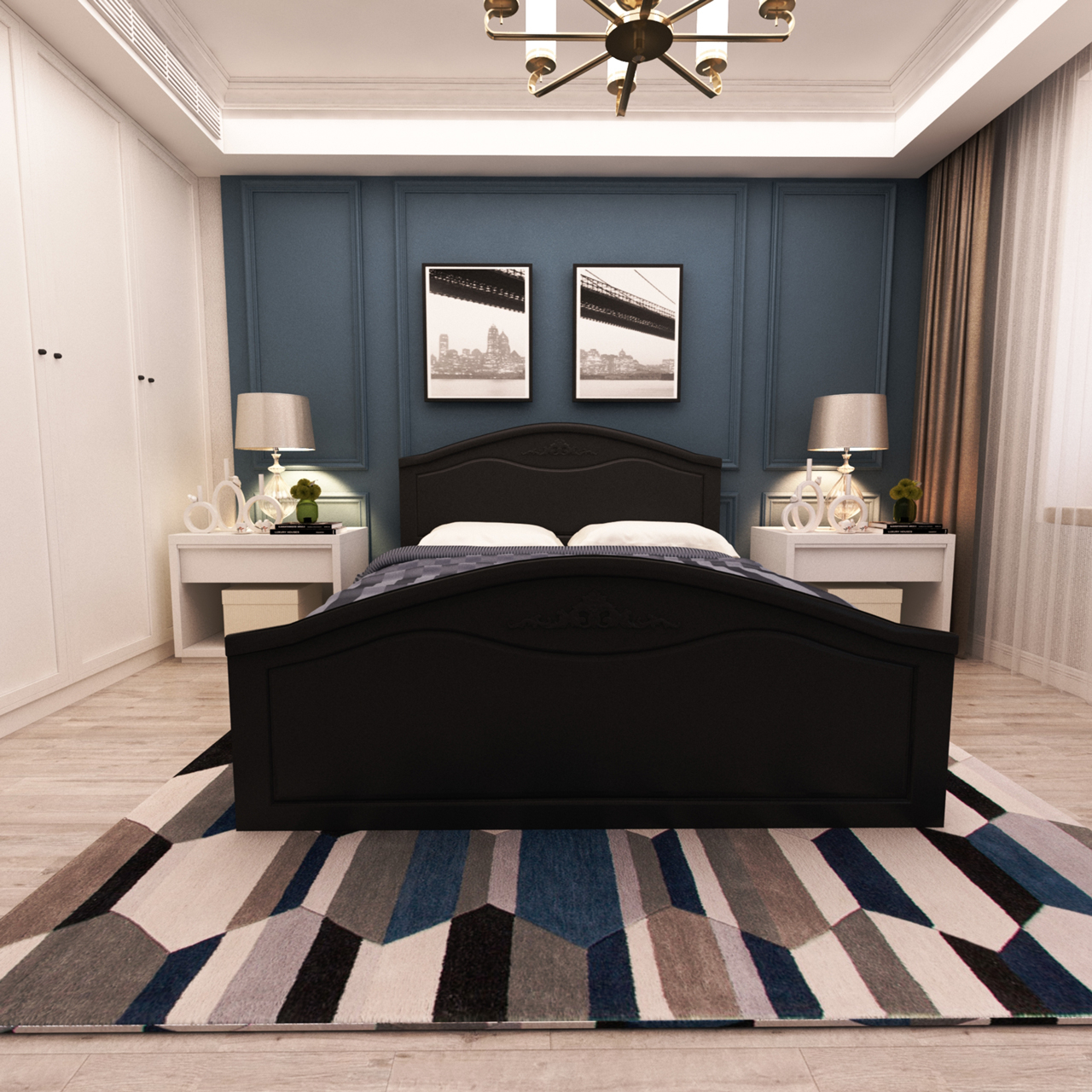 تخت خواب دونفره اعیان مدل FH403 سایز 160x200 سانتی متر