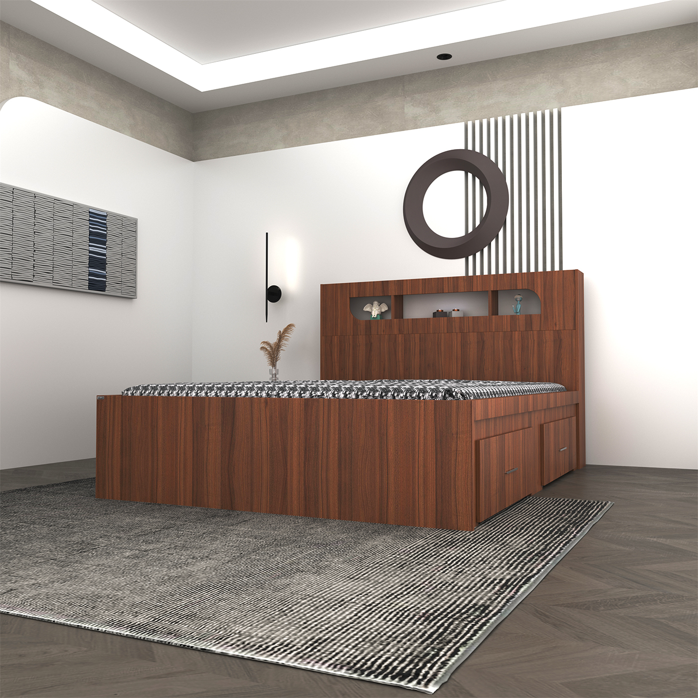 تخت خواب دونفره اعیان مدل FH523 سایز 160x200 سانتی متر