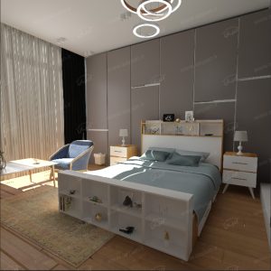 تخت خواب دو نفره اعیان مدل FH337 سایز 160×200 سانتی متر