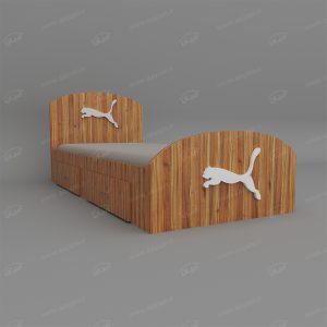 تخت خواب یک نفره اعیان مدل FH460 طرح اسپرت سایز 90×200 سانتی متر