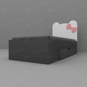 تخت خواب نوجوان طرح پاپیون اعیان مدل FH608 سایز 80×180 سانتی متر