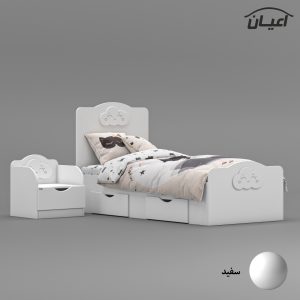 ست تخت خواب یک نفره اعیان مدل FH764 سایز 80×180 سانتی متر مجموعه دو عددی