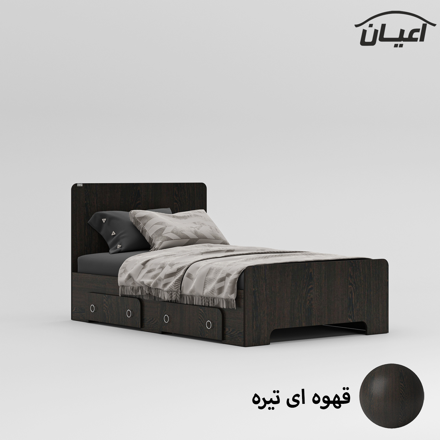 تخت خواب یک نفره اعیان مدل FH793 سایز 120x200 سانتی متر