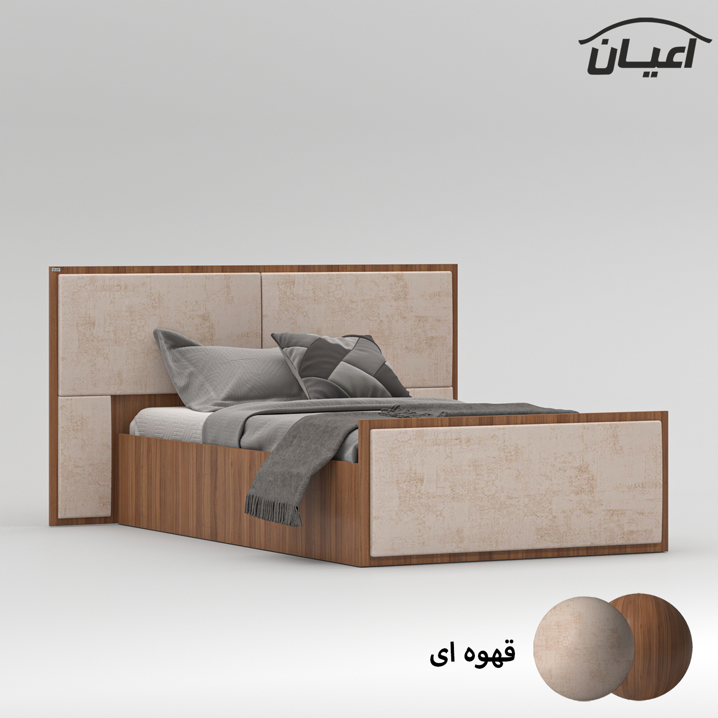 تخت خواب یک نفره اعیان مدل FH781 سایز 120x200 سانتی متر