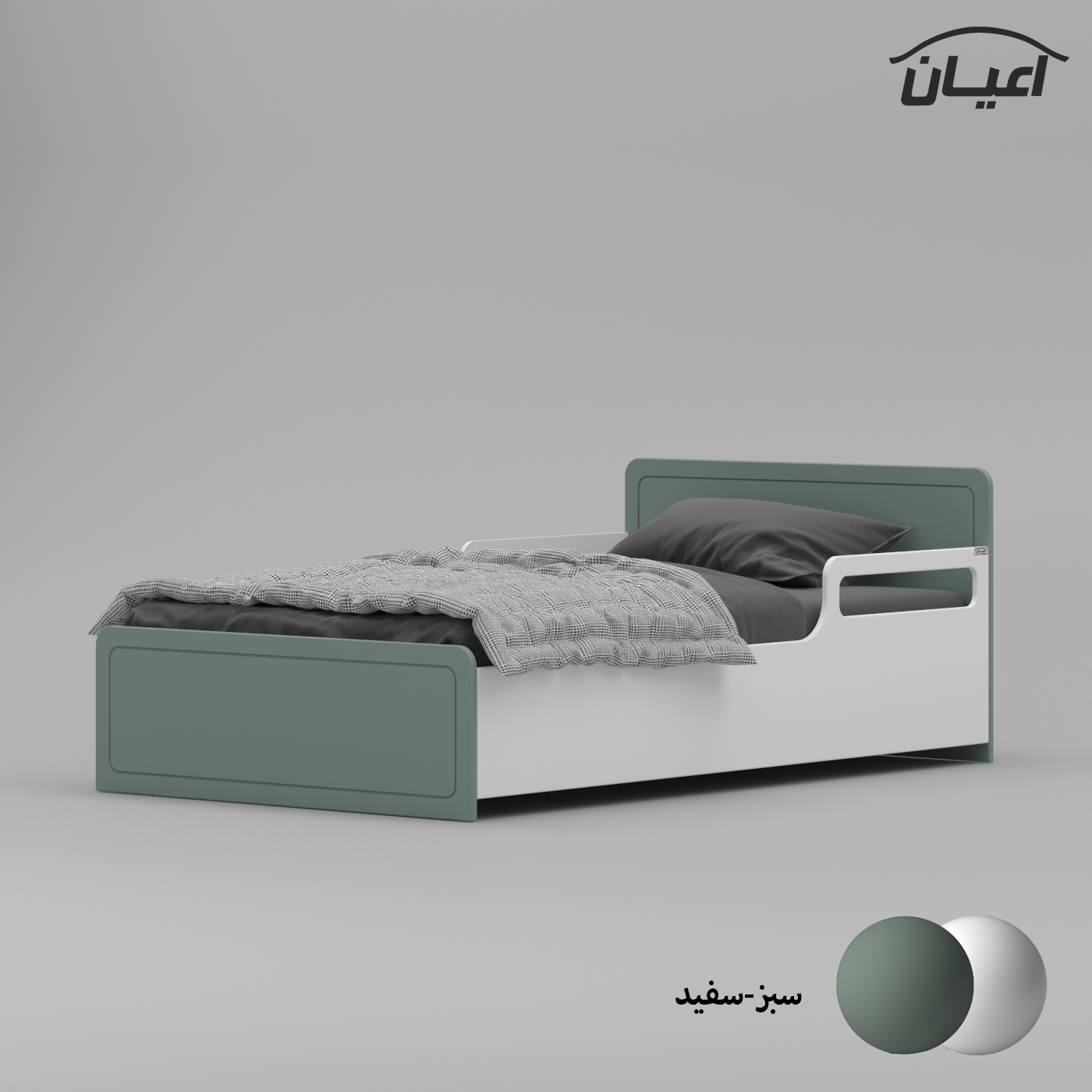 تخت خواب یک نفره اعیان مدل FH772 سایز 120x200 سانتی متر