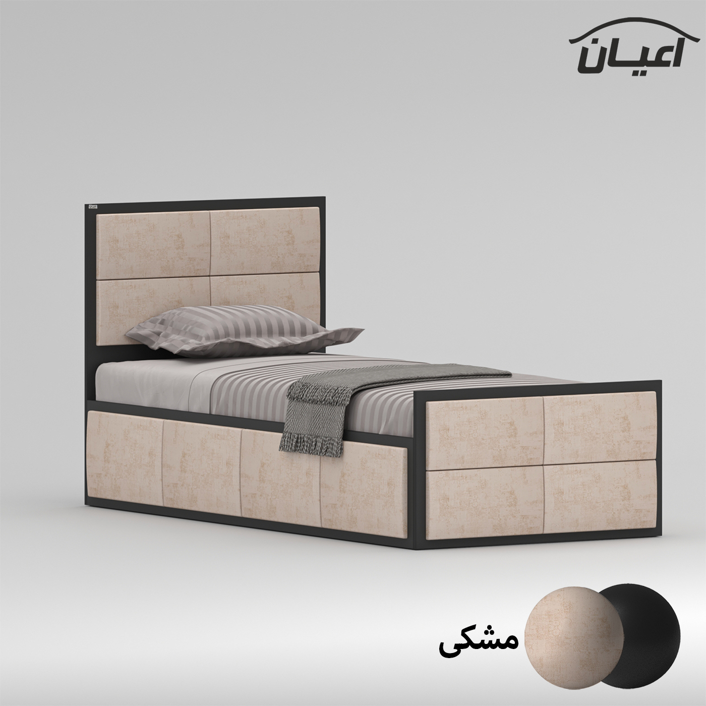 تخت خواب نوجوان اعیان مدل FH843 سایز 80x180 سانتی متر