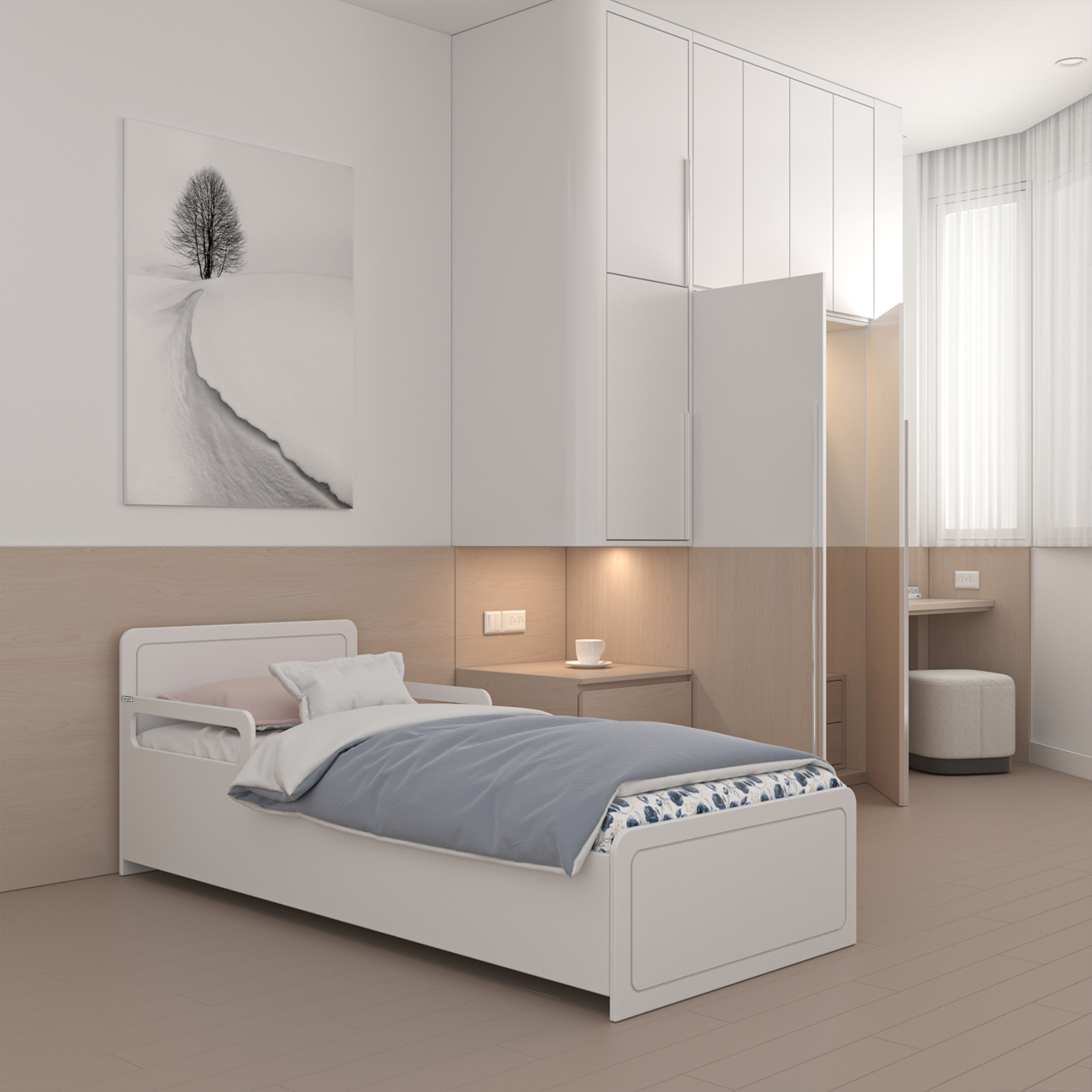 تخت خواب یک نفره اعیان مدل FH771 سایز 80x180 سانتی متر