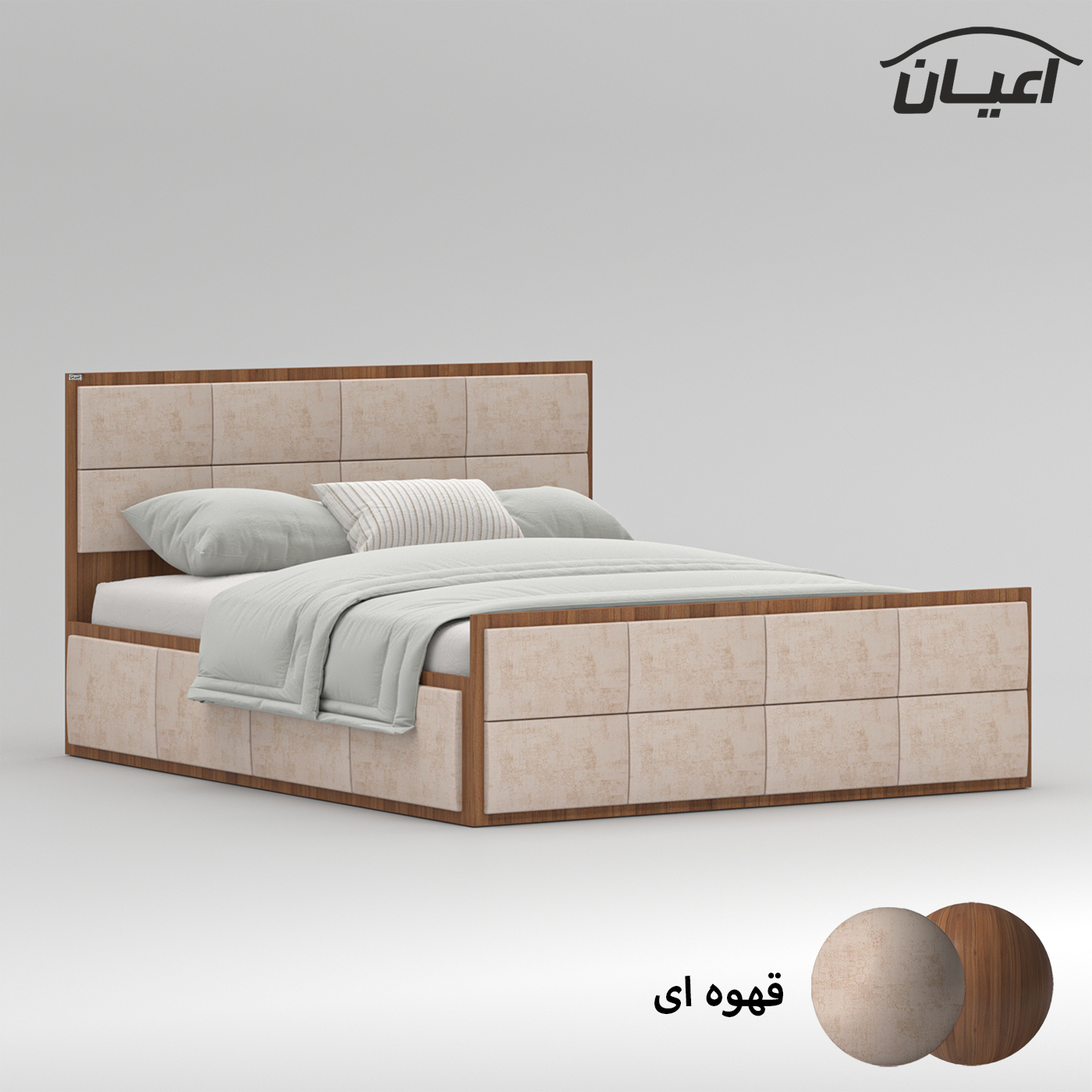 تخت خواب دونفره اعیان مدل FH840 سایز 160x200 سانتی متر