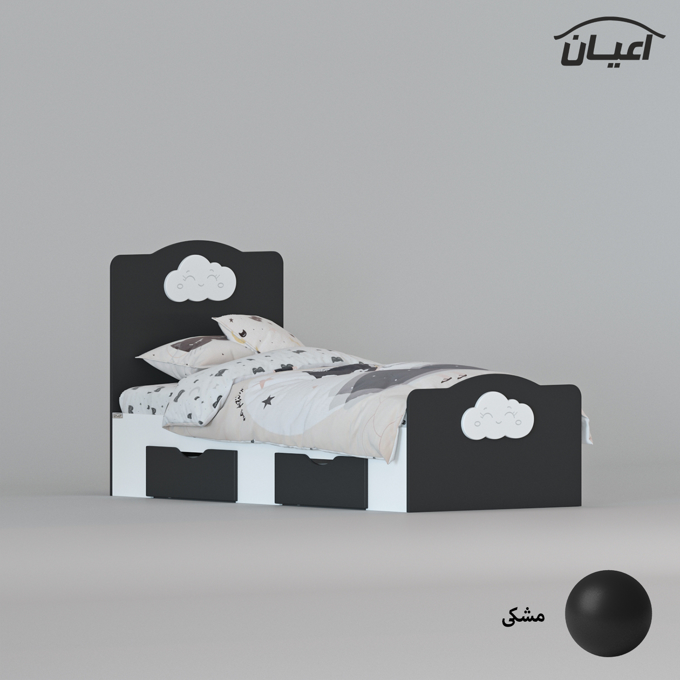 تخت خواب یک نفره اعیان مدل FH760 سایز 80x180 سانتی متر