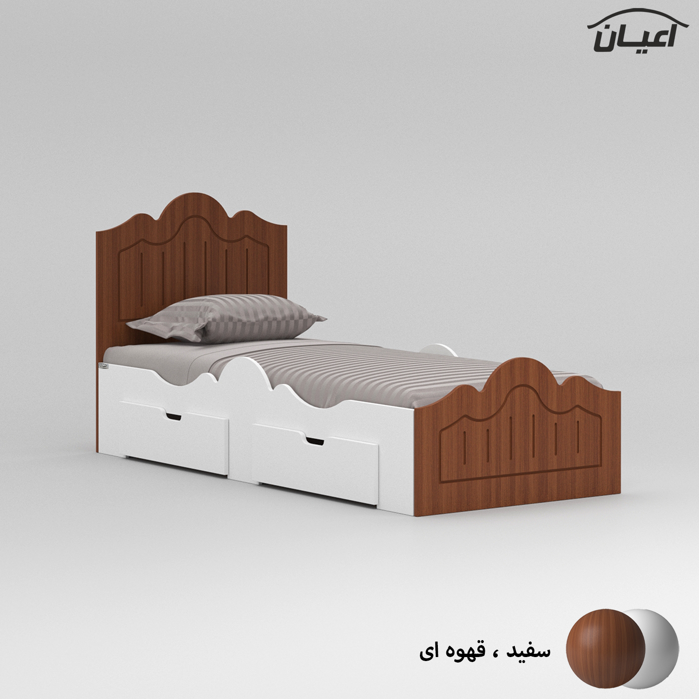 تخت خواب یک نفره اعیان مدل FH718 سایز 90x200 سانتی متر