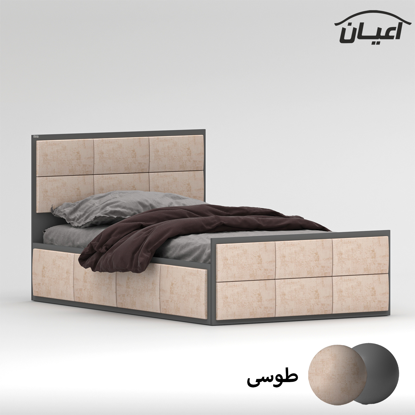 تخت خواب یک نفره اعیان مدل FH841 سایز 120x200 سانتی متر