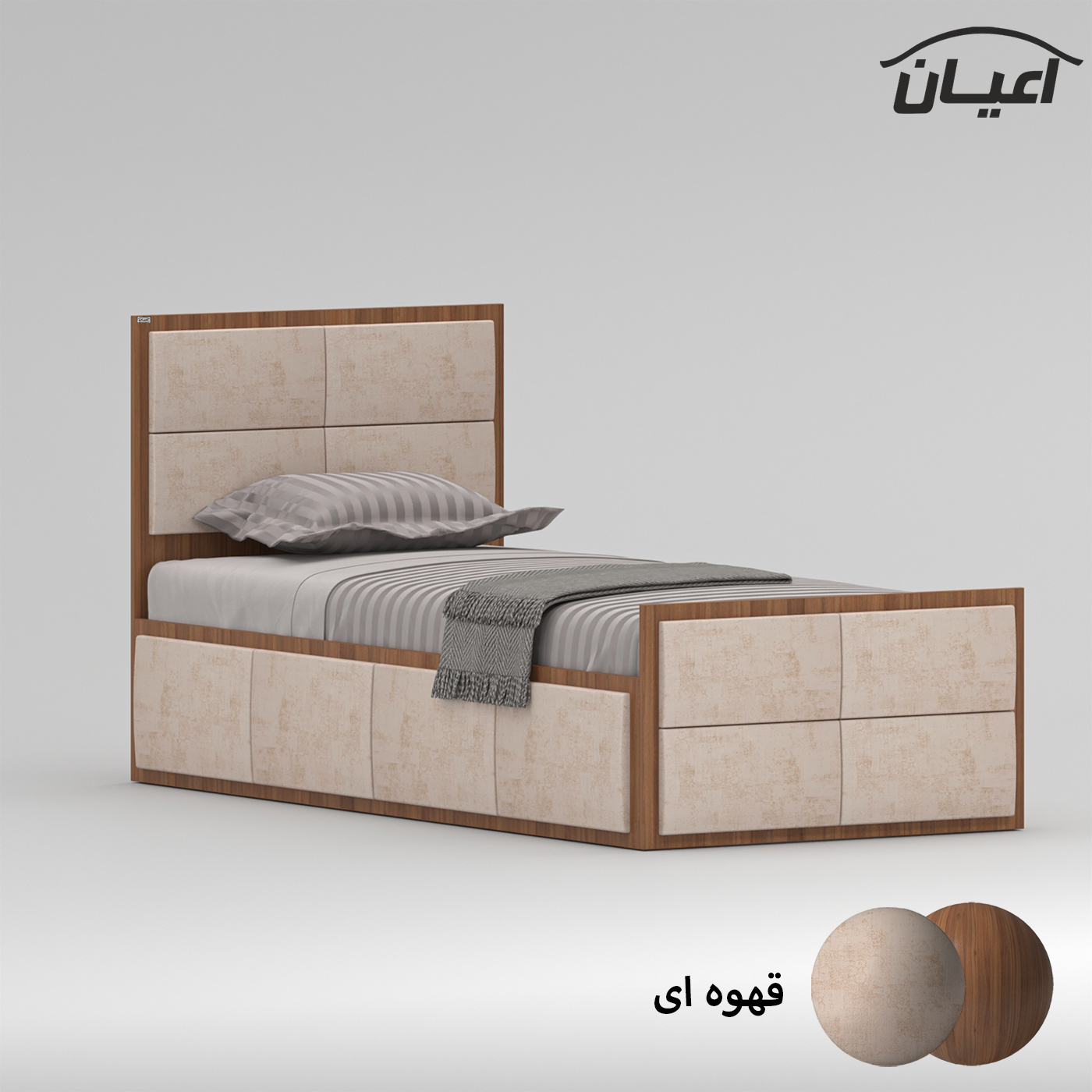 تخت خواب نوجوان اعیان مدل FH843 سایز 80x180 سانتی متر