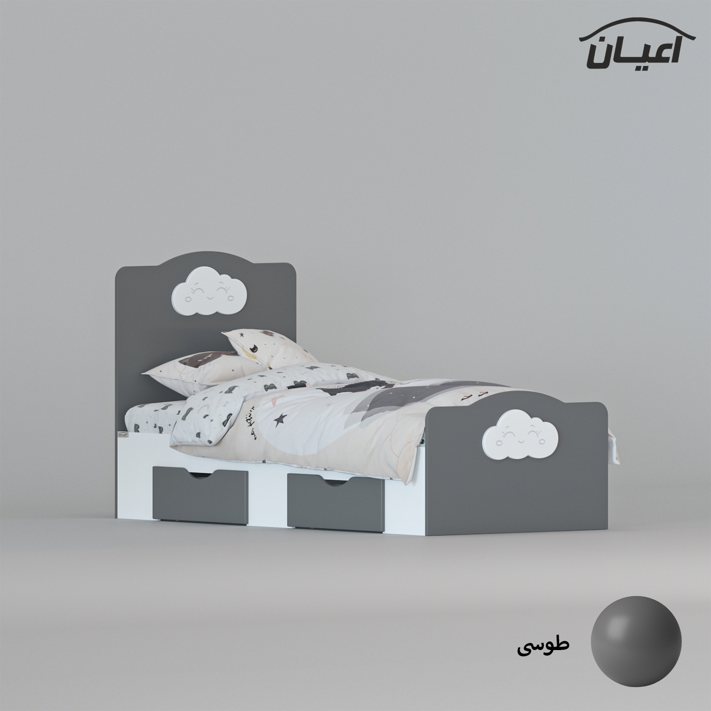 تخت خواب یک نفره اعیان مدل FH760 سایز 80x180 سانتی متر