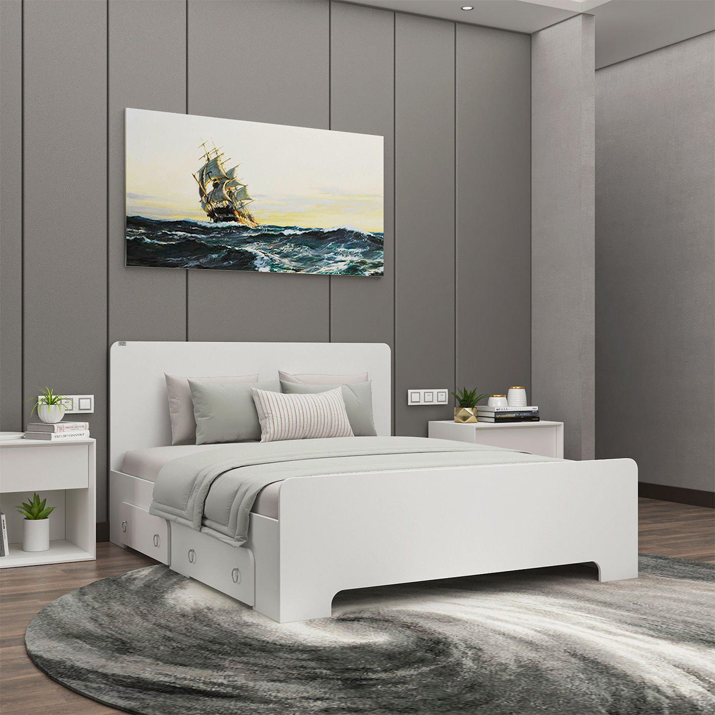 تخت خواب دونفره اعیان مدل FH792 سایز 160x200 سانتی متر