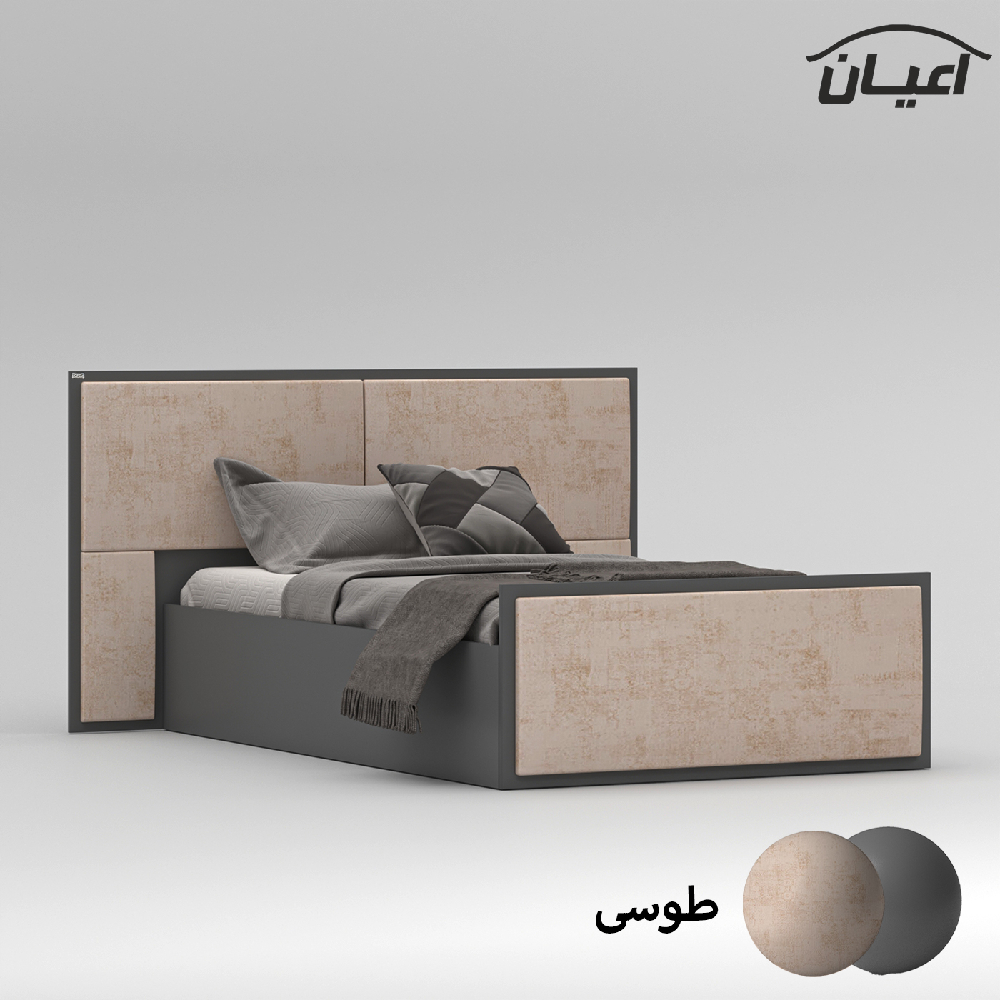 تخت خواب یک نفره اعیان مدل FH781 سایز 120x200 سانتی متر