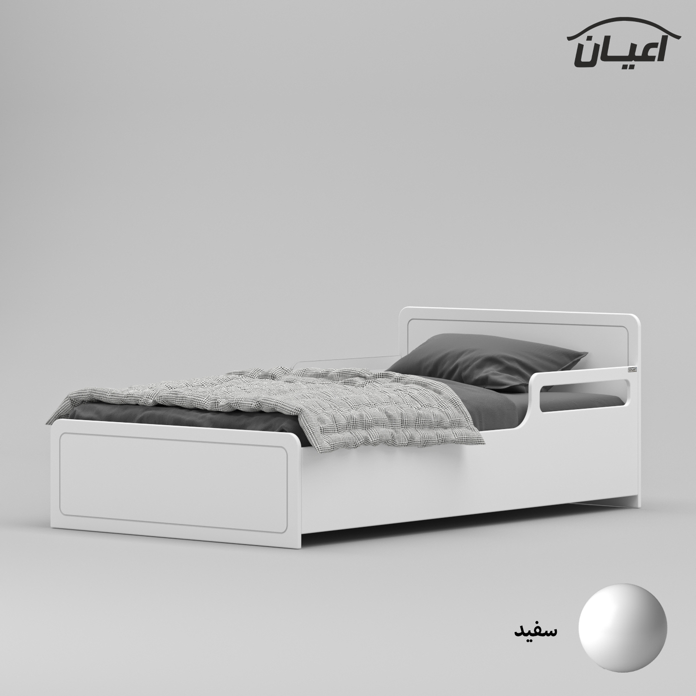 تخت خواب یک نفره اعیان مدل FH772 سایز 120x200 سانتی متر