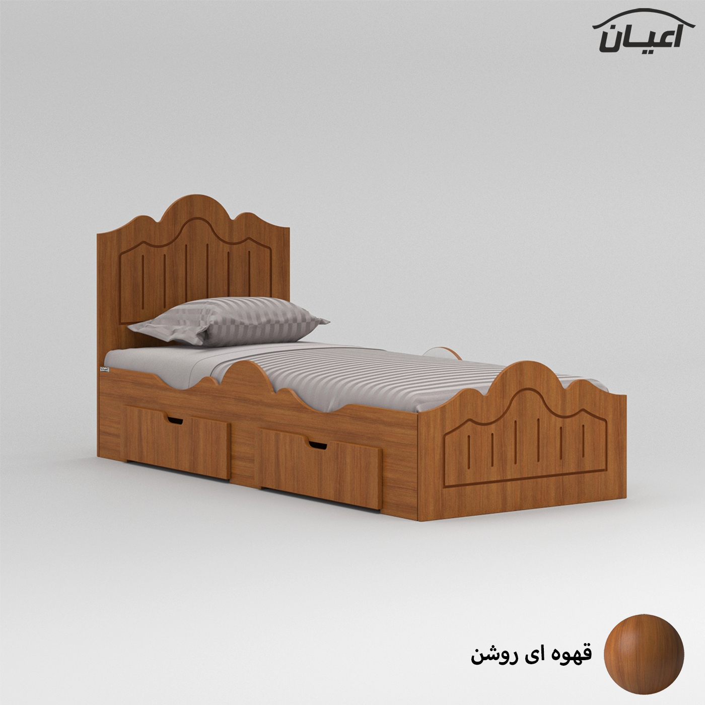 تخت خواب یک نفره اعیان مدل FH718 سایز 90x200 سانتی متر
