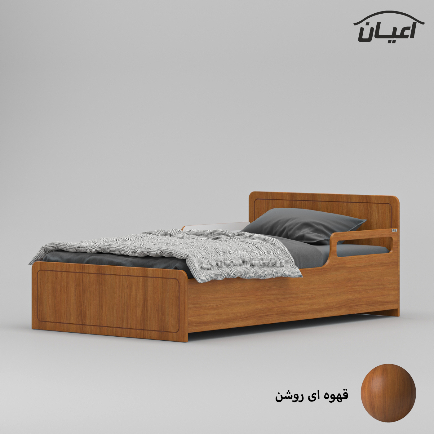 تخت خواب یک نفره اعیان مدل FH772 سایز 120x200 سانتی متر