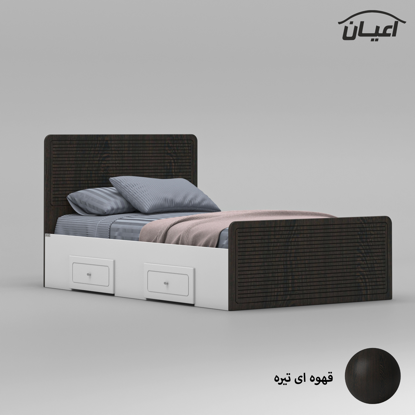 تخت خواب یک نفره اعیان مدل FH813 سایز 120x200 سانتی متر