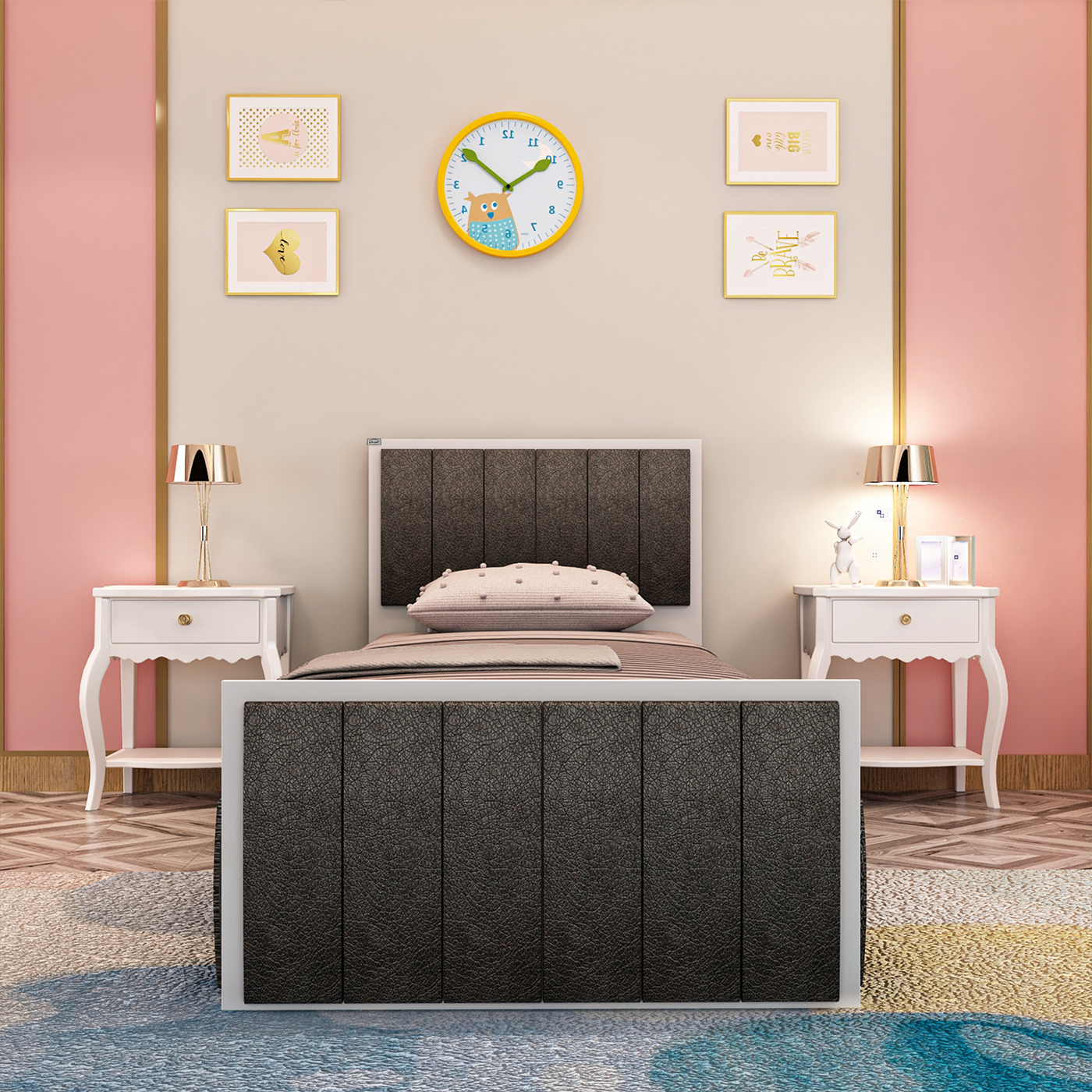 تخت خواب نوجوان اعیان مدل FH853 سایز 80x180 سانتی متر