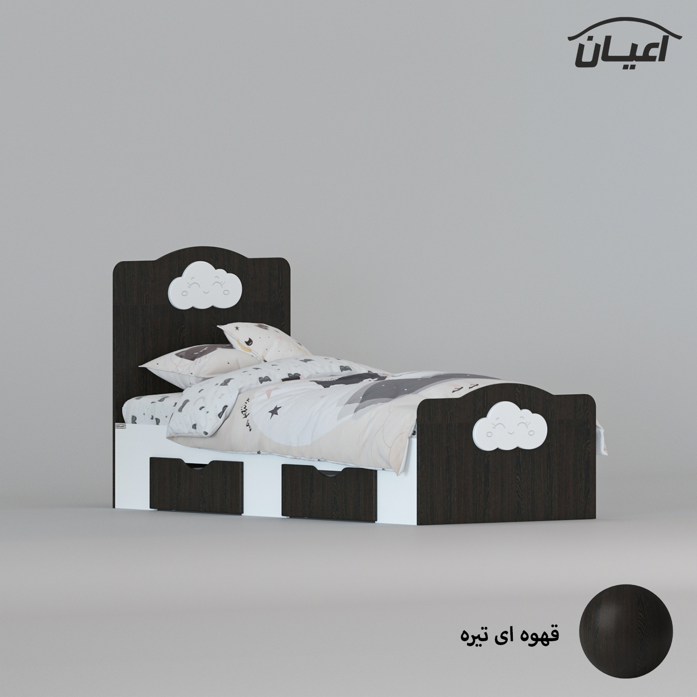 تخت خواب یک نفره اعیان مدل FH760 سایز 80x180 سانتی متر