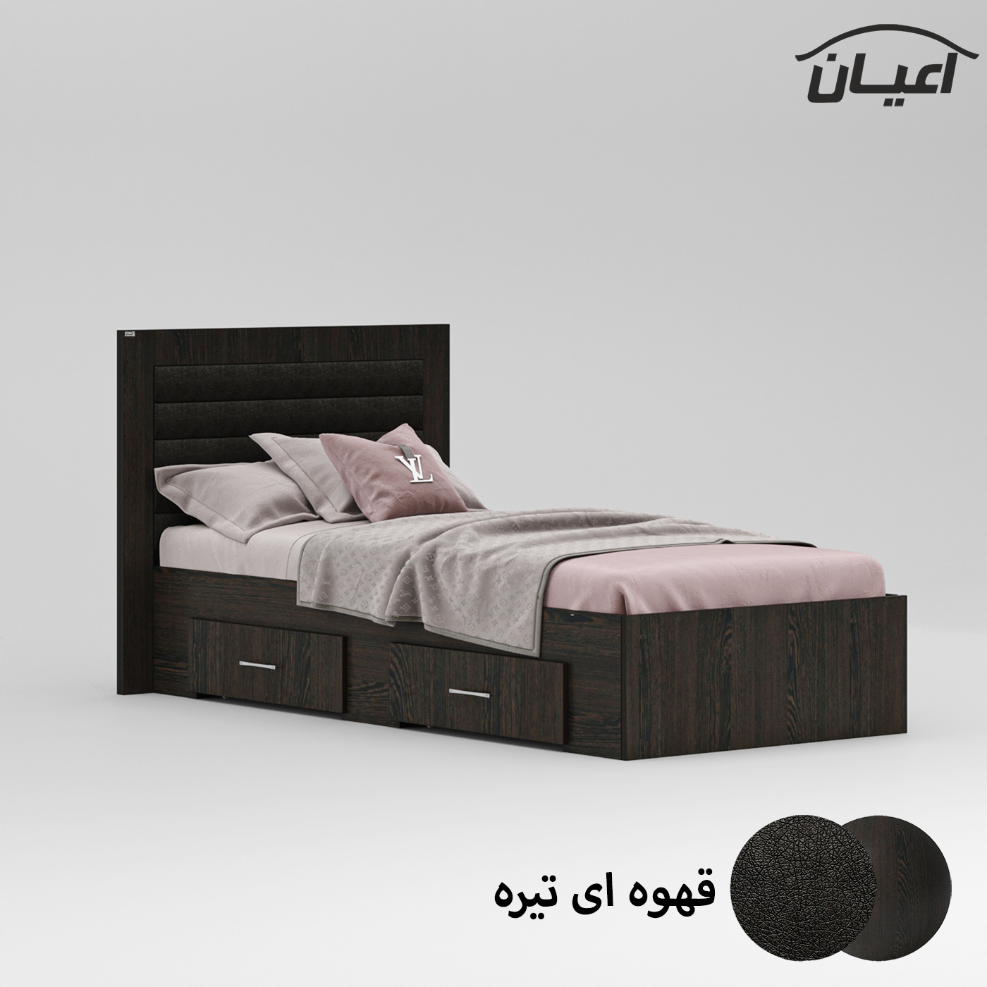 تخت خواب یک نفره اعیان مدل FH832 سایز 90x200 سانتی متر