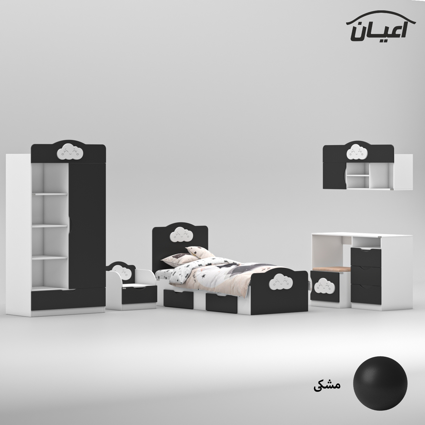 سرویس خواب اعیان مدل FH766 سایز 80×180 سانتی متر مجموعه 6 عددی