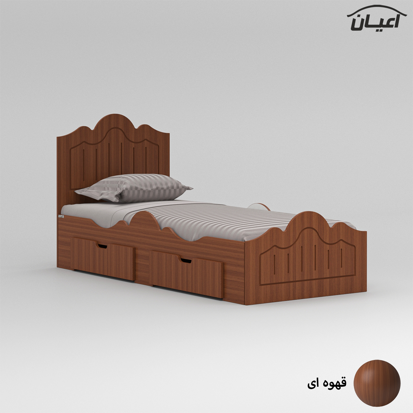 تخت خواب یک نفره اعیان مدل FH718 سایز 90x200 سانتی متر