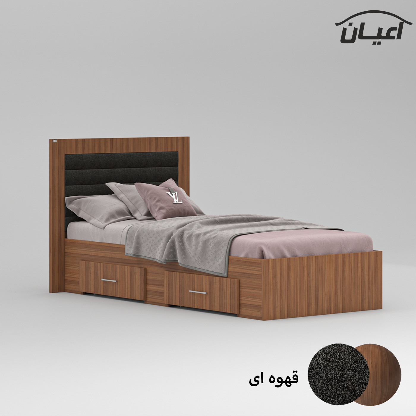 تخت خواب یک نفره اعیان مدل FH832 سایز 90x200 سانتی متر