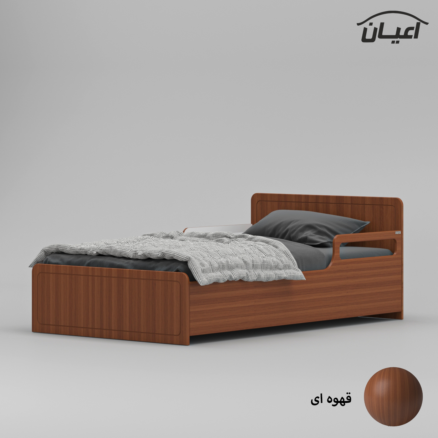 تخت خواب یک نفره اعیان مدل FH772 سایز 120x200 سانتی متر