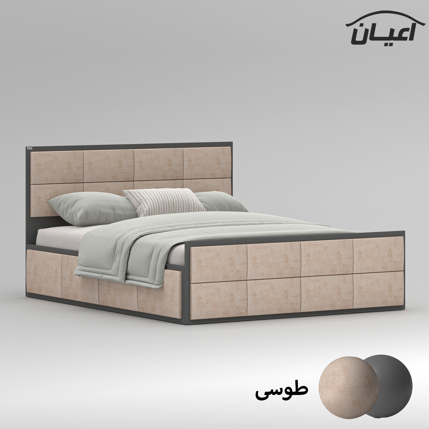 تخت خواب دونفره اعیان مدل FH840 سایز 160x200 سانتی متر