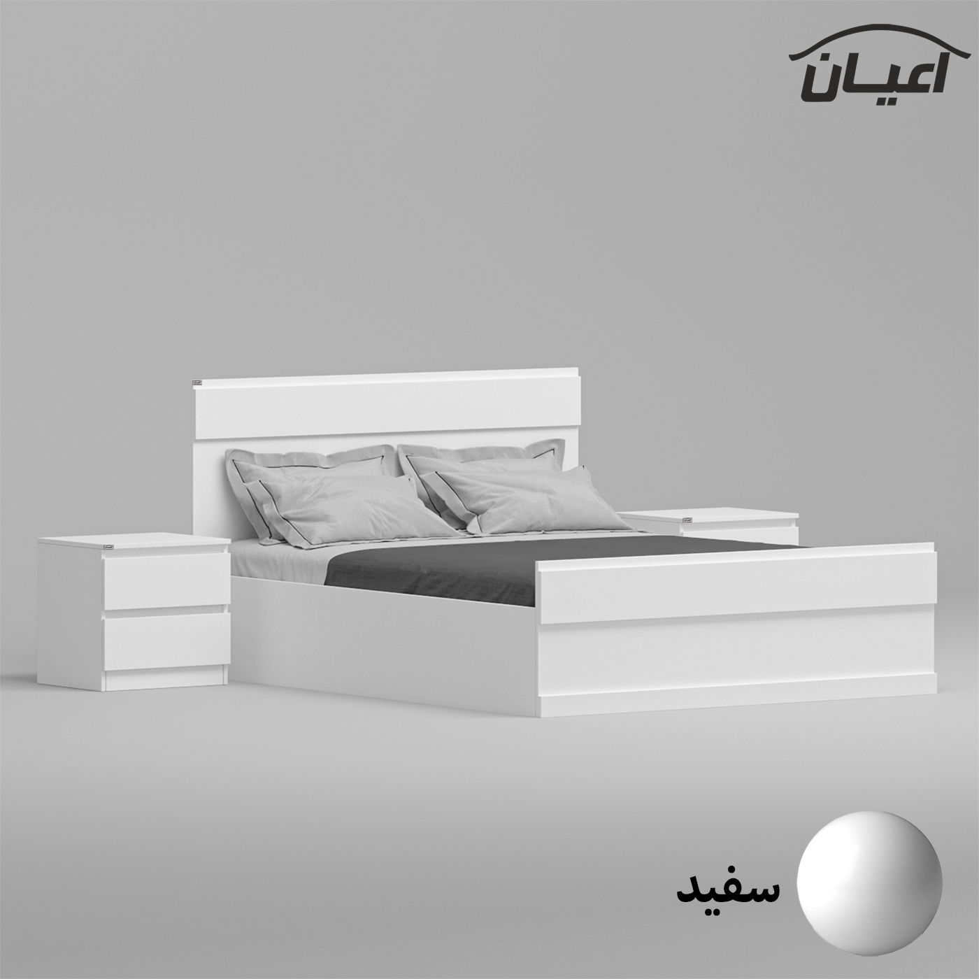 سرویس خواب دونفره اعیان مدل FH864 سایز 160x200 سانتی متر مجموعه سه عددی