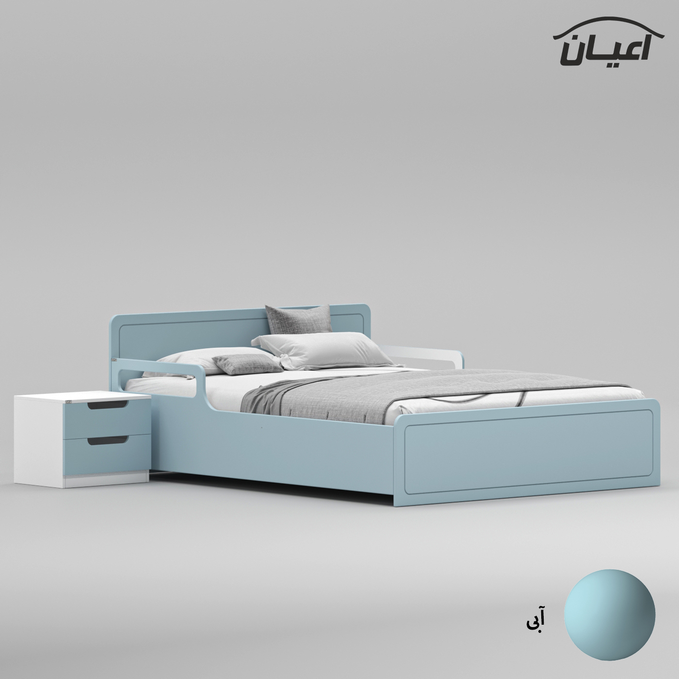 ست تخت خواب دو نفره اعیان مدل FH776 سایز 160x200 سانتی متر مجموعه سه عددی