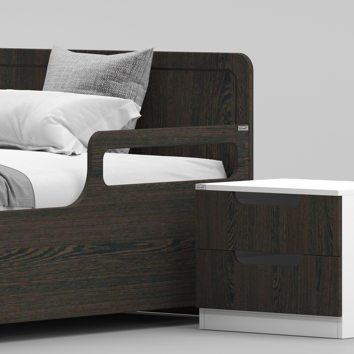 ست تخت خواب دو نفره اعیان مدل FH776 سایز 160x200 سانتی متر مجموعه سه عددی