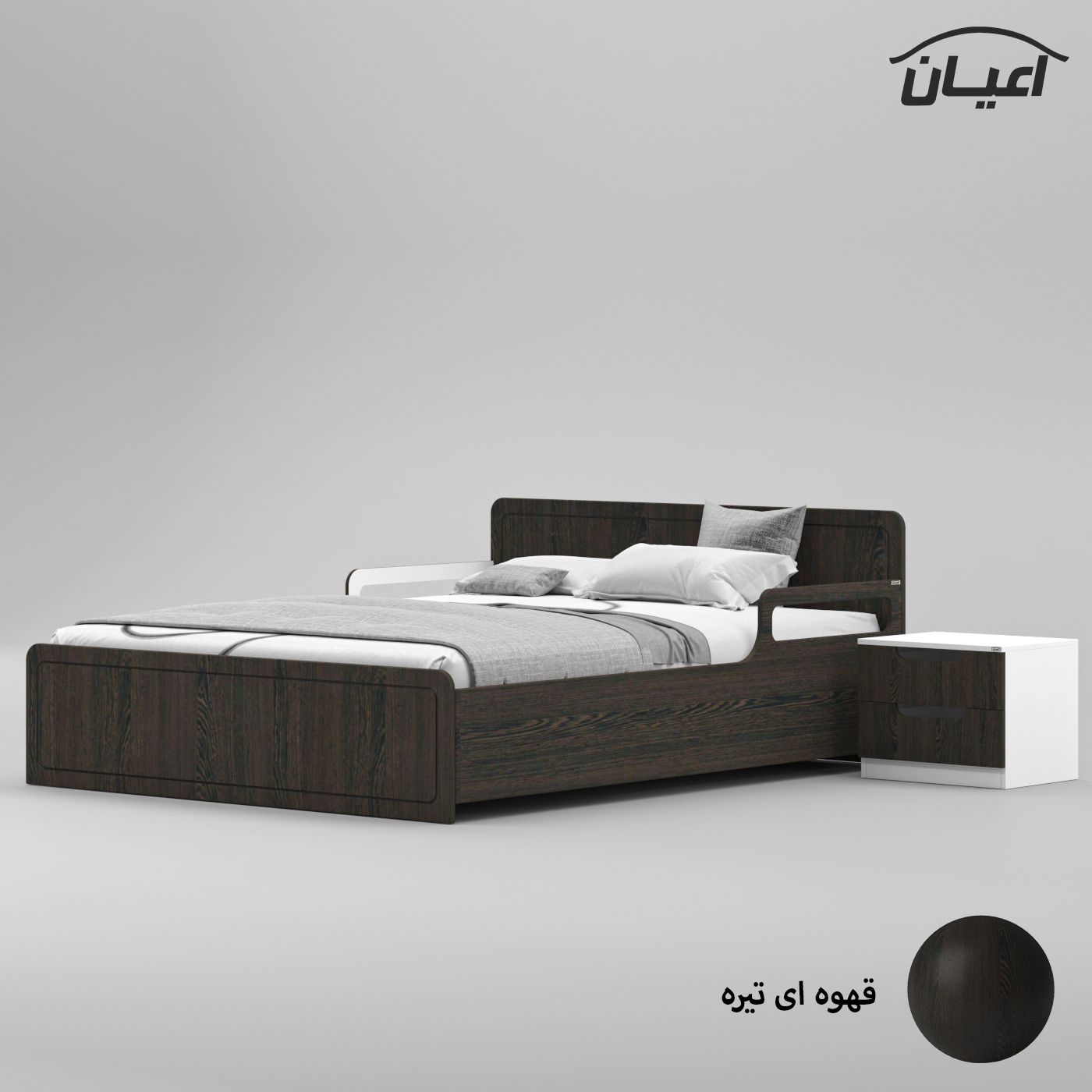 ست تخت خواب دو نفره اعیان مدل FH776 سایز 160x200 سانتی متر مجموعه سه عددی