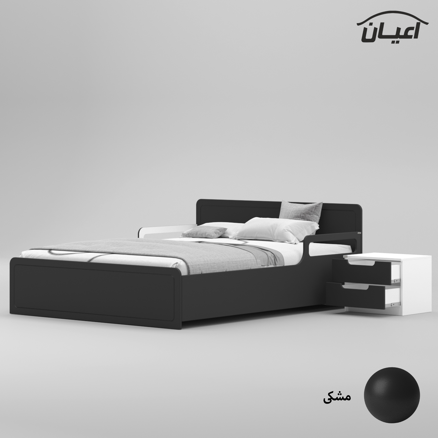 ست تخت خواب دو نفره اعیان مدل FH776 سایز 160x200 سانتی متر مجموعه سه عددی