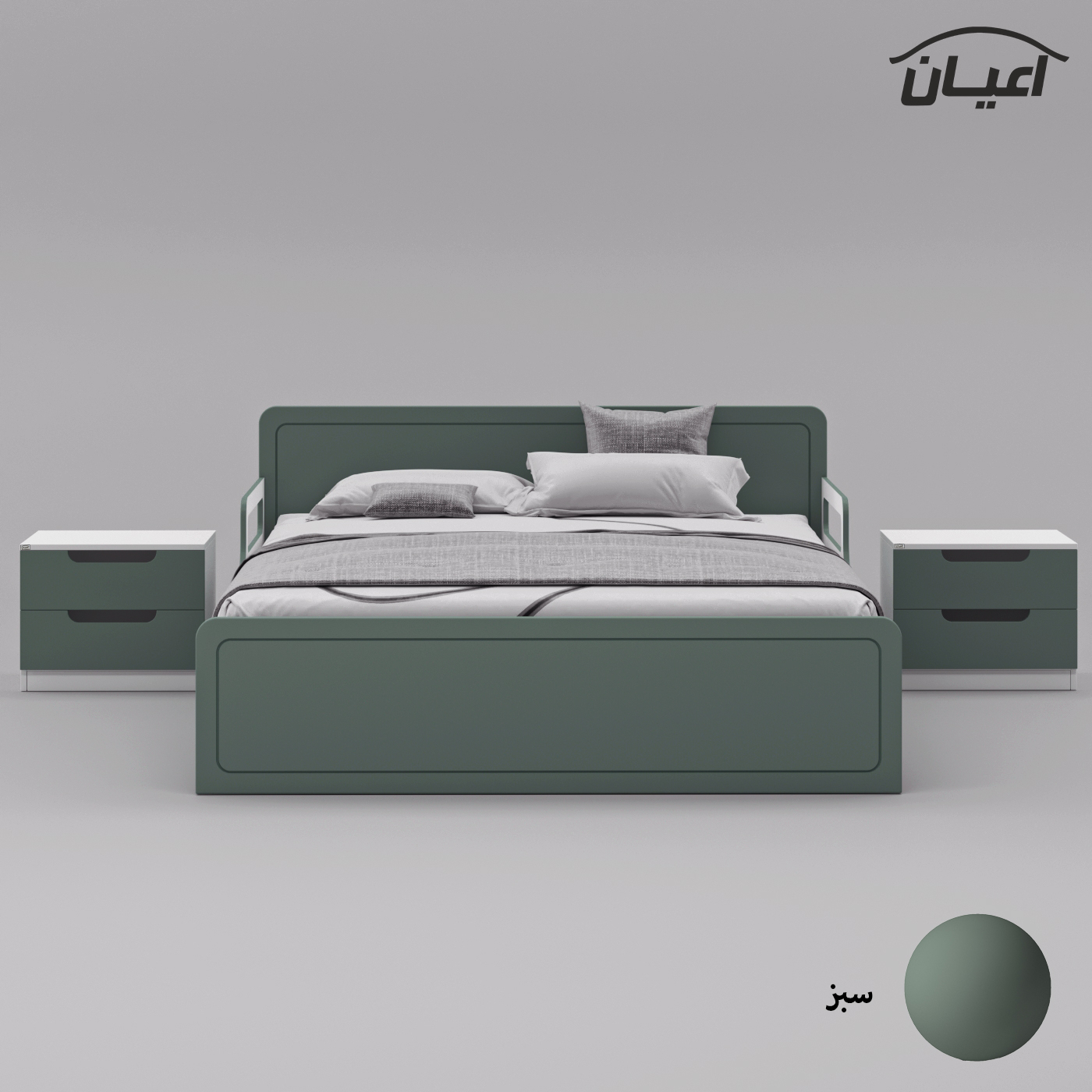 ست تخت خواب دو نفره اعیان مدل FH776 سایز 160x200 سانتی متر مجموعه سه عددی