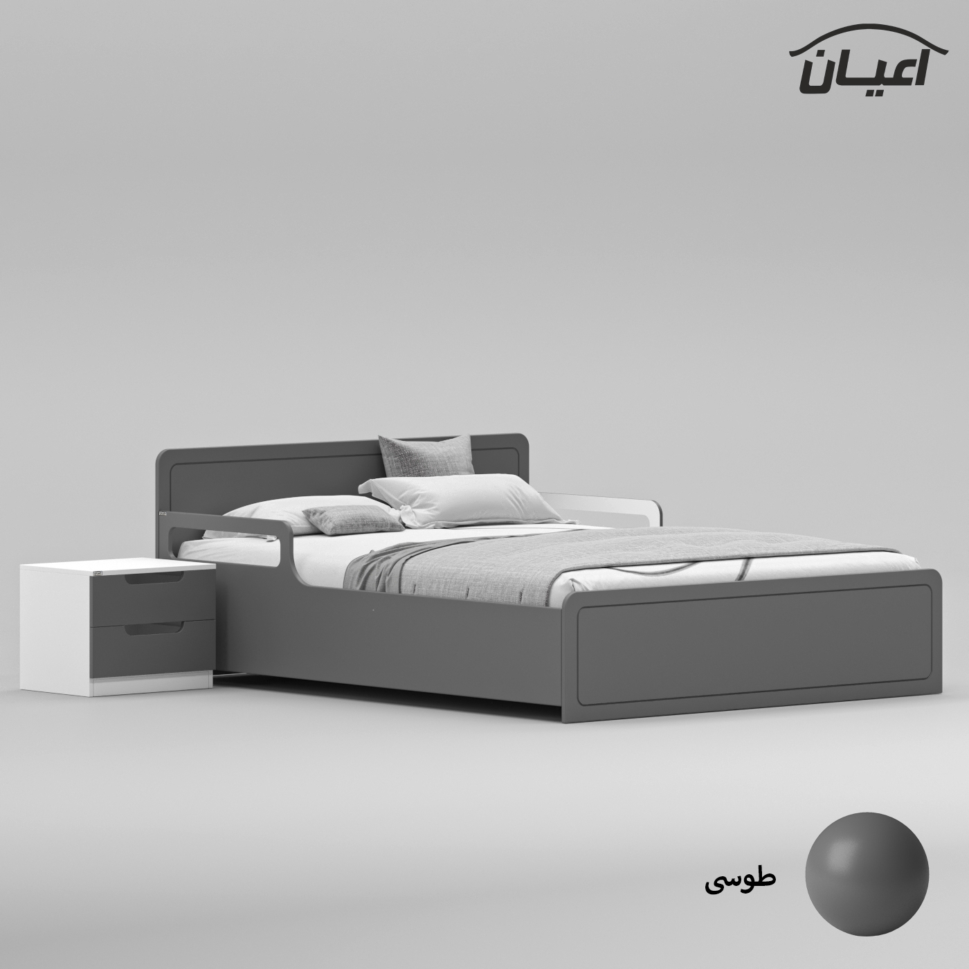 ست تخت خواب دو نفره اعیان مدل FH776 سایز 160x200 سانتی متر مجموعه سه عددی