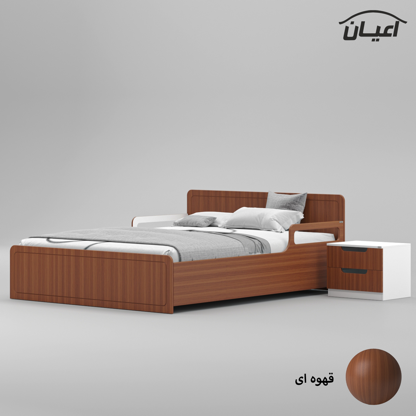 ست تخت خواب دو نفره اعیان مدل FH776 سایز 160x200 سانتی متر مجموعه سه عددی