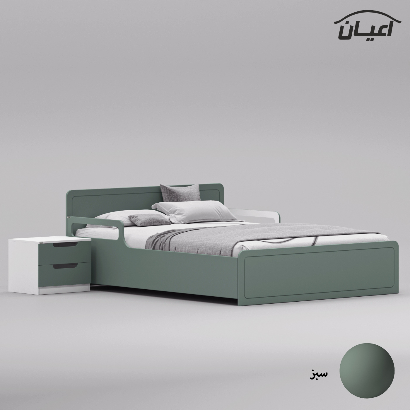 ست تخت خواب دو نفره اعیان مدل FH776 سایز 160x200 سانتی متر مجموعه سه عددی