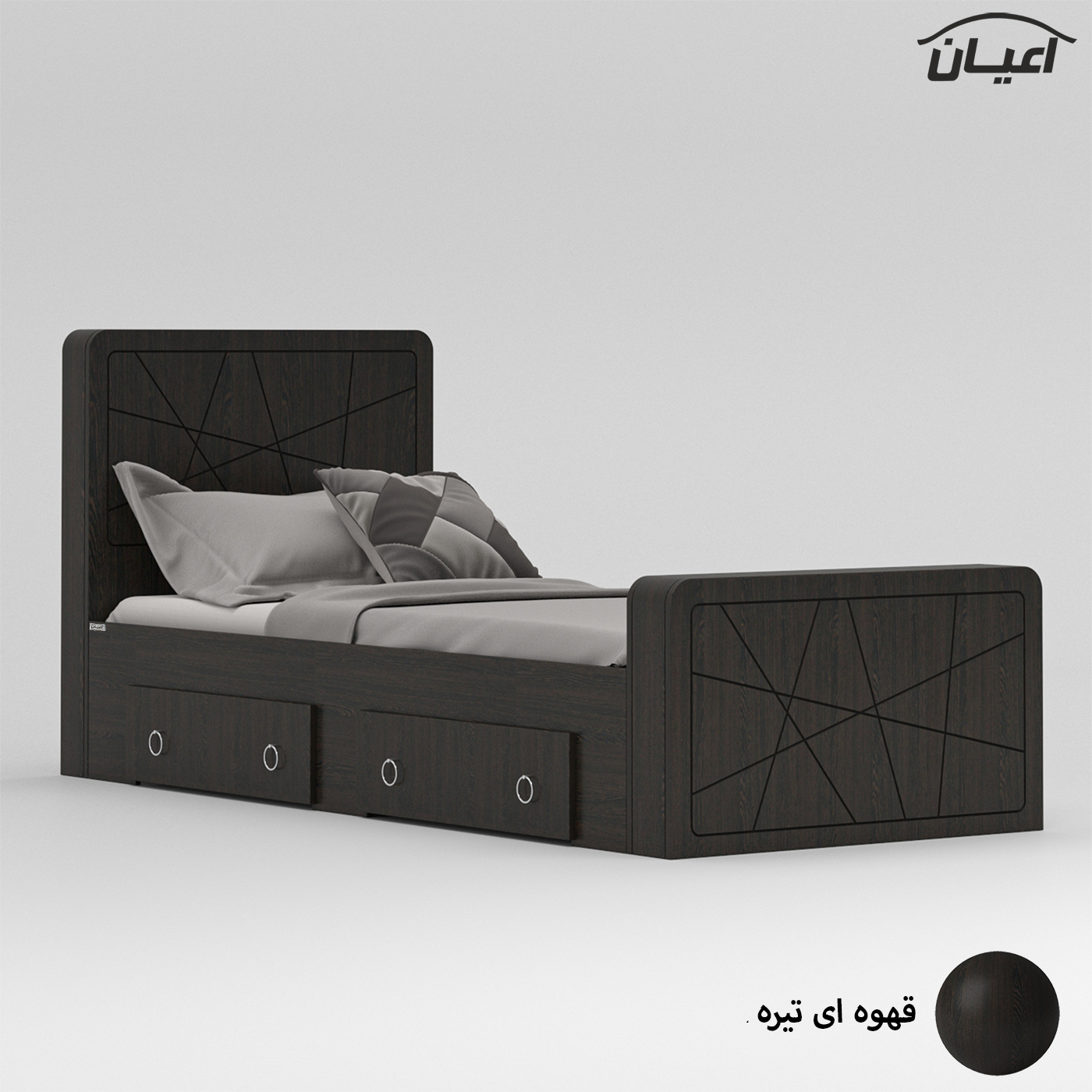 تخت خواب یک نفره اعیان مدل FH719 سایز 90x200 سانتی متر