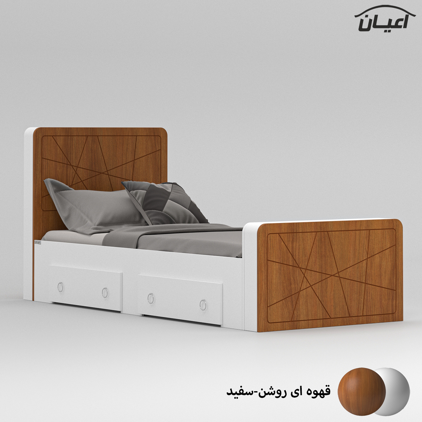 تخت خواب یک نفره اعیان مدل FH719 سایز 90x200 سانتی متر