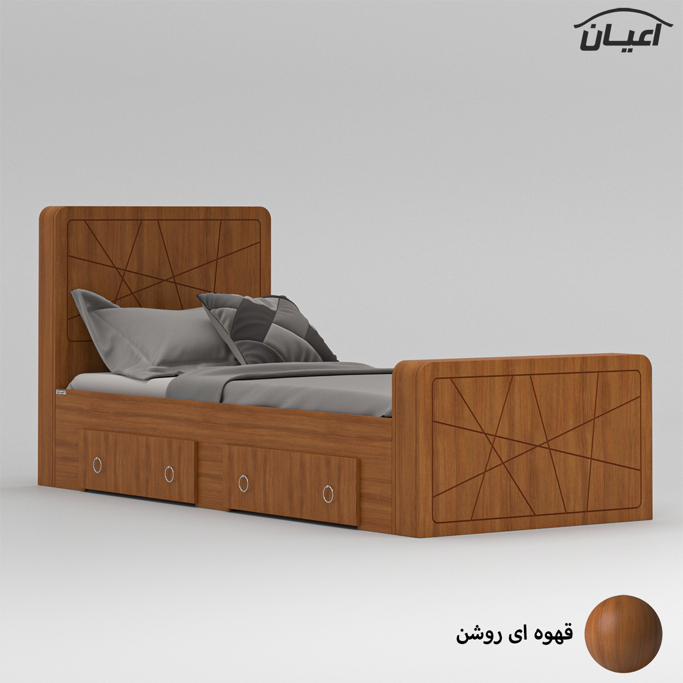 تخت خواب یک نفره اعیان مدل FH719 سایز 90x200 سانتی متر