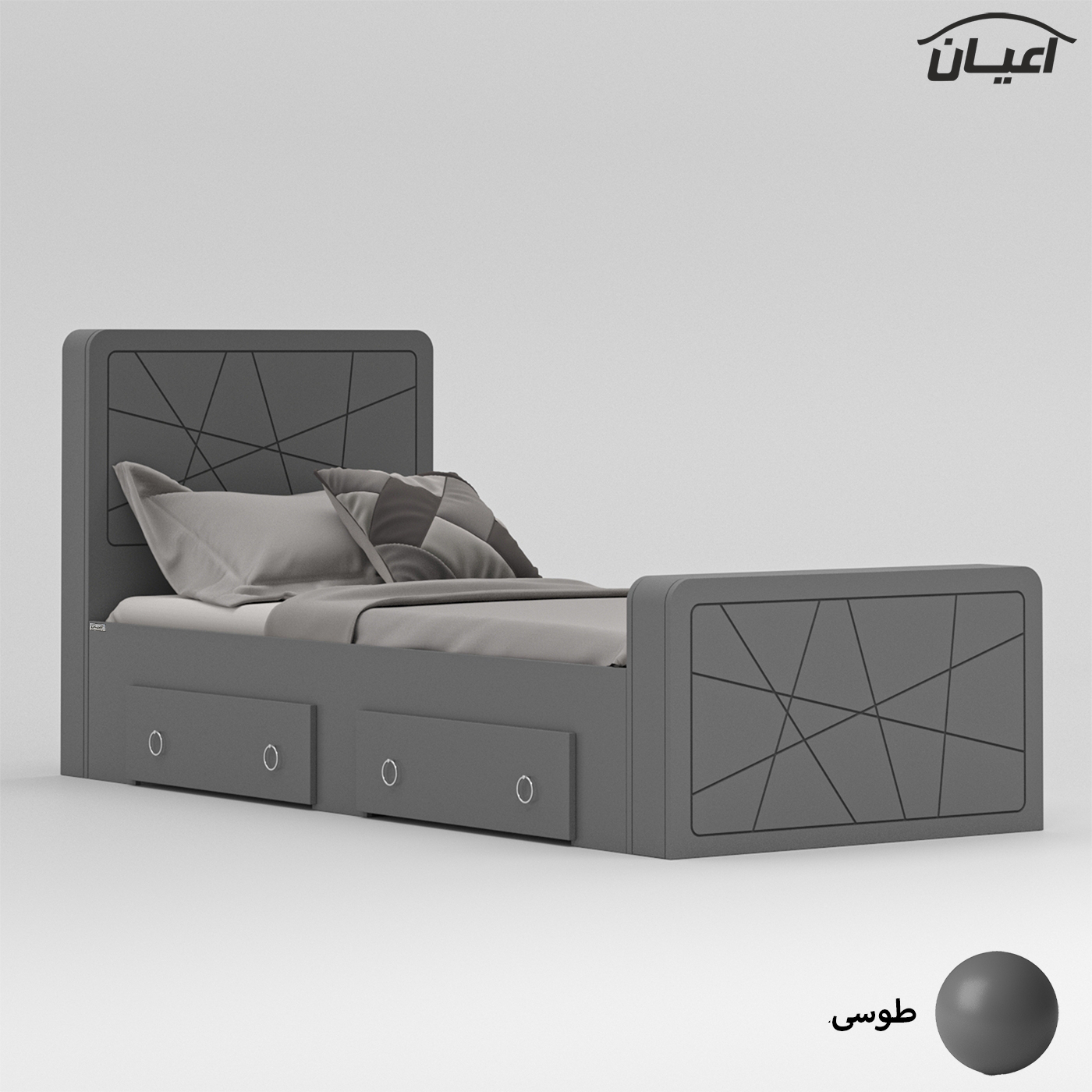 تخت خواب یک نفره اعیان مدل FH719 سایز 90x200 سانتی متر