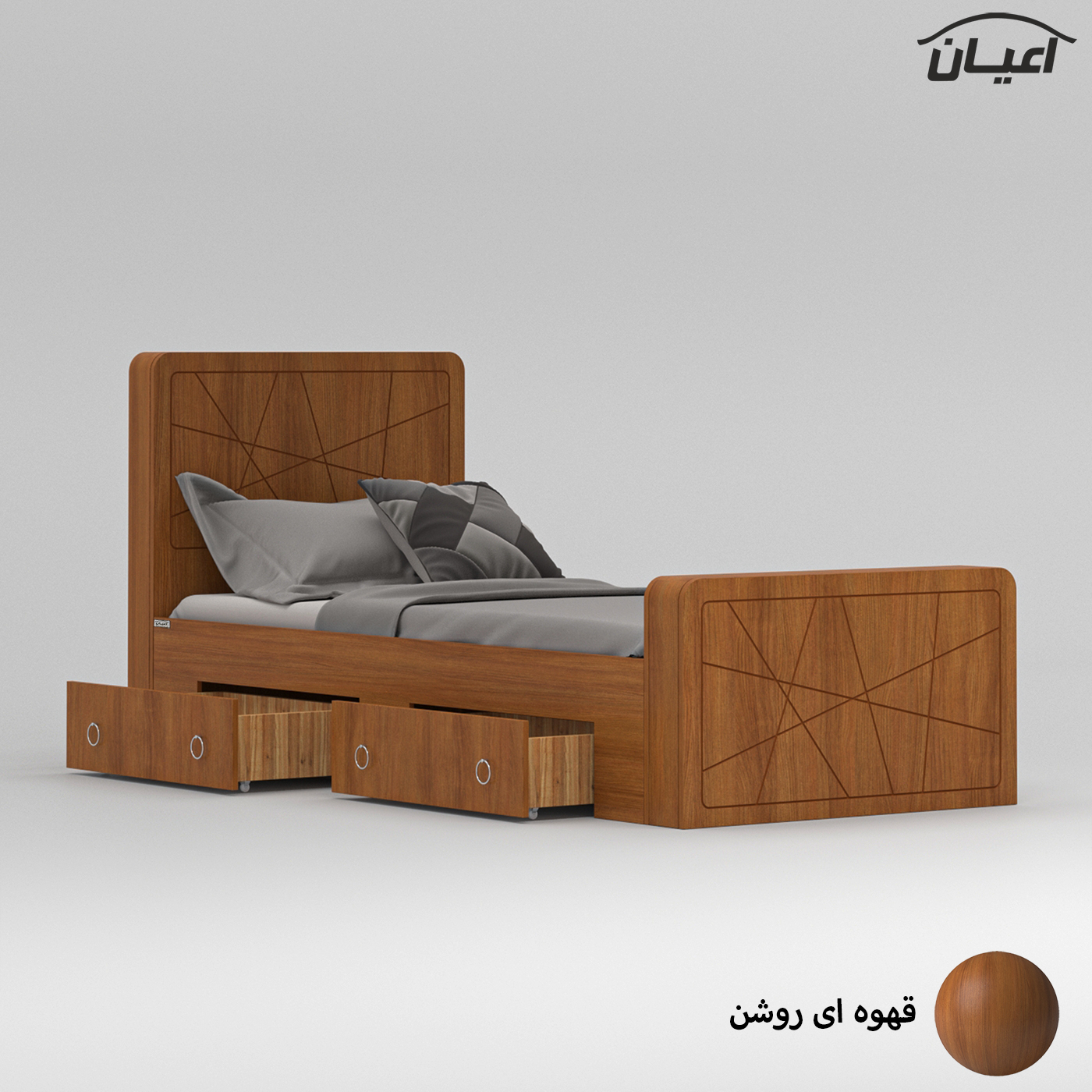 تخت خواب یک نفره اعیان مدل FH719 سایز 90x200 سانتی متر