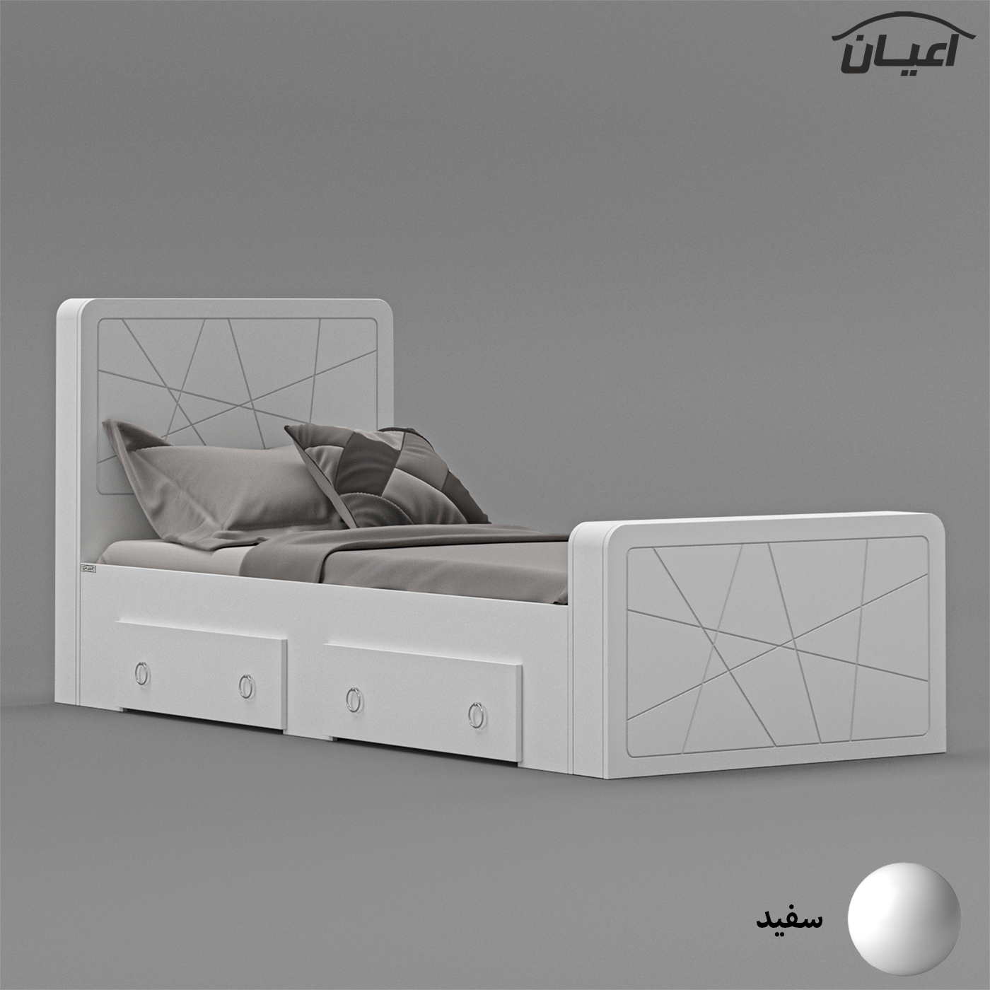 تخت خواب یک نفره اعیان مدل FH719 سایز 90x200 سانتی متر