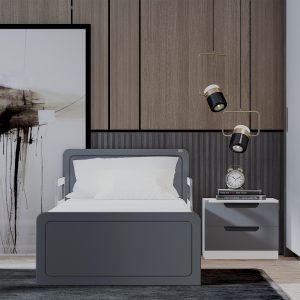 ست تخت خواب یک نفره اعیان مدل FH775 سایز 90x200 سانتی متر مجموعه دو عددی